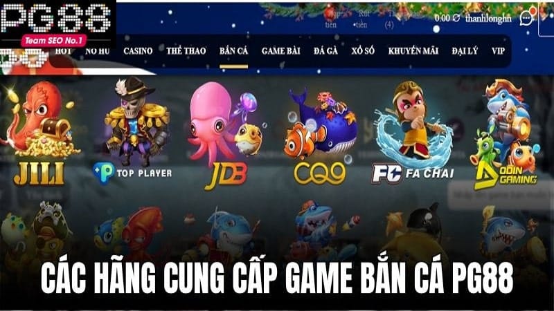 Nhà cung cấp game bắn cá đình đám tại PG88